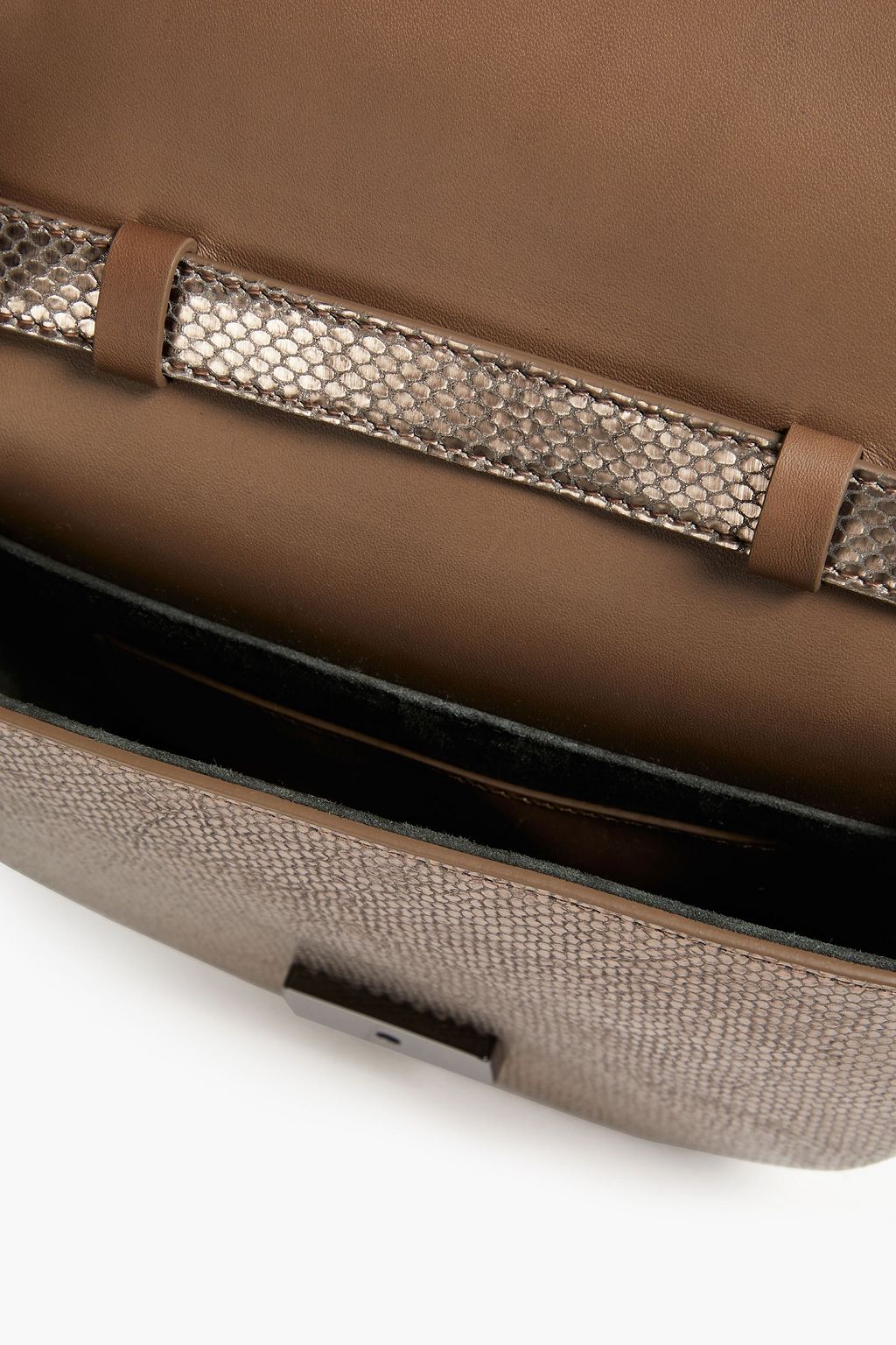 BRUNELLO CUCINELLI Metallic snake-effect leather shoulder bag