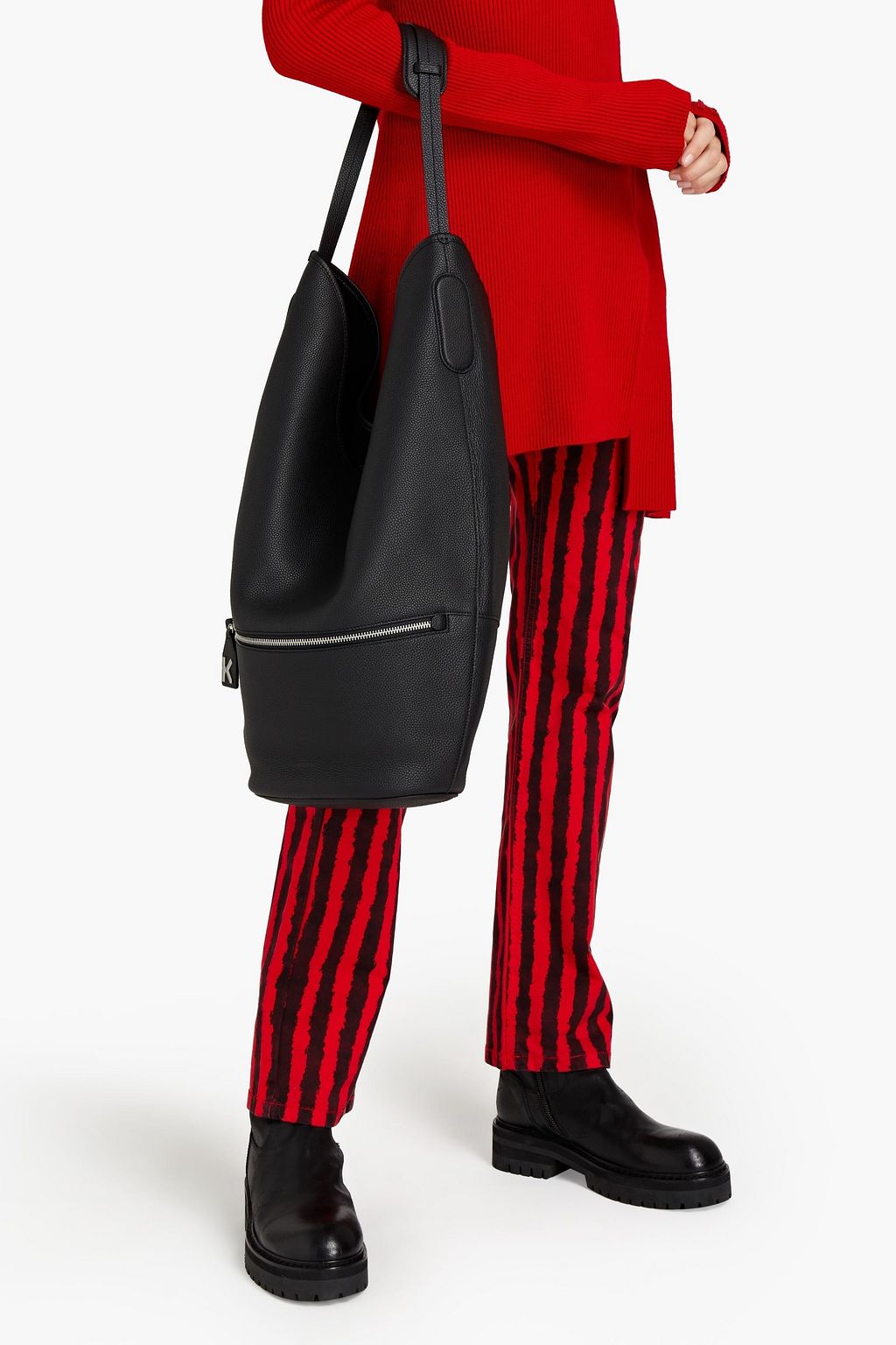 KENZO Pebbled-leather bucket bag