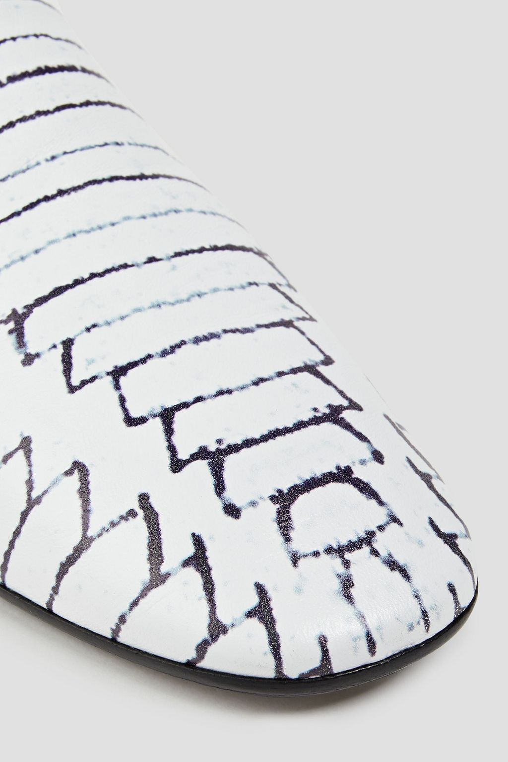 MM6 MAISON MARGIELA حذاء لوفر بكعب قابل للطي من الجلد مطبوع برسومات
