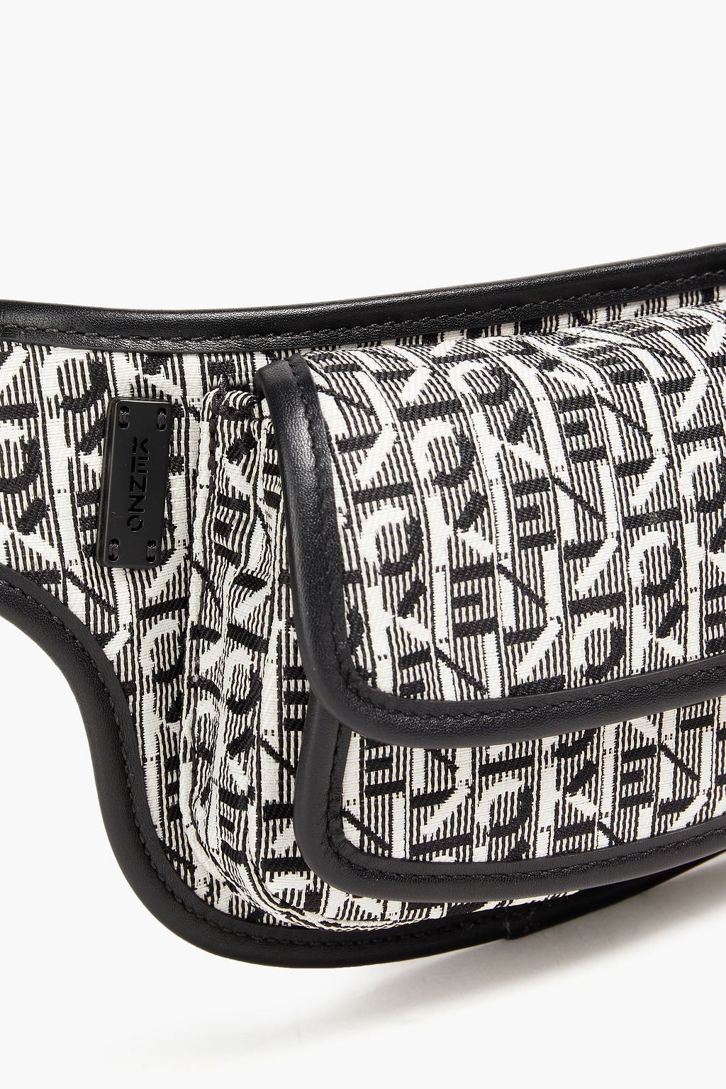 KENZO Leather-trimmed logo-jacquard belt bag