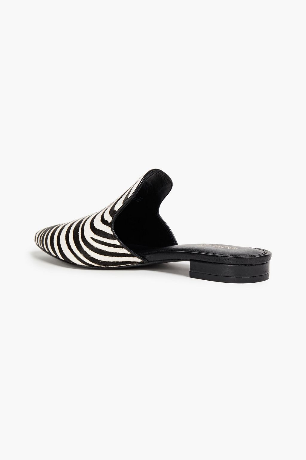 RACHEL ZOE Natalie leather-trimmed leopard-print calf hair slippers