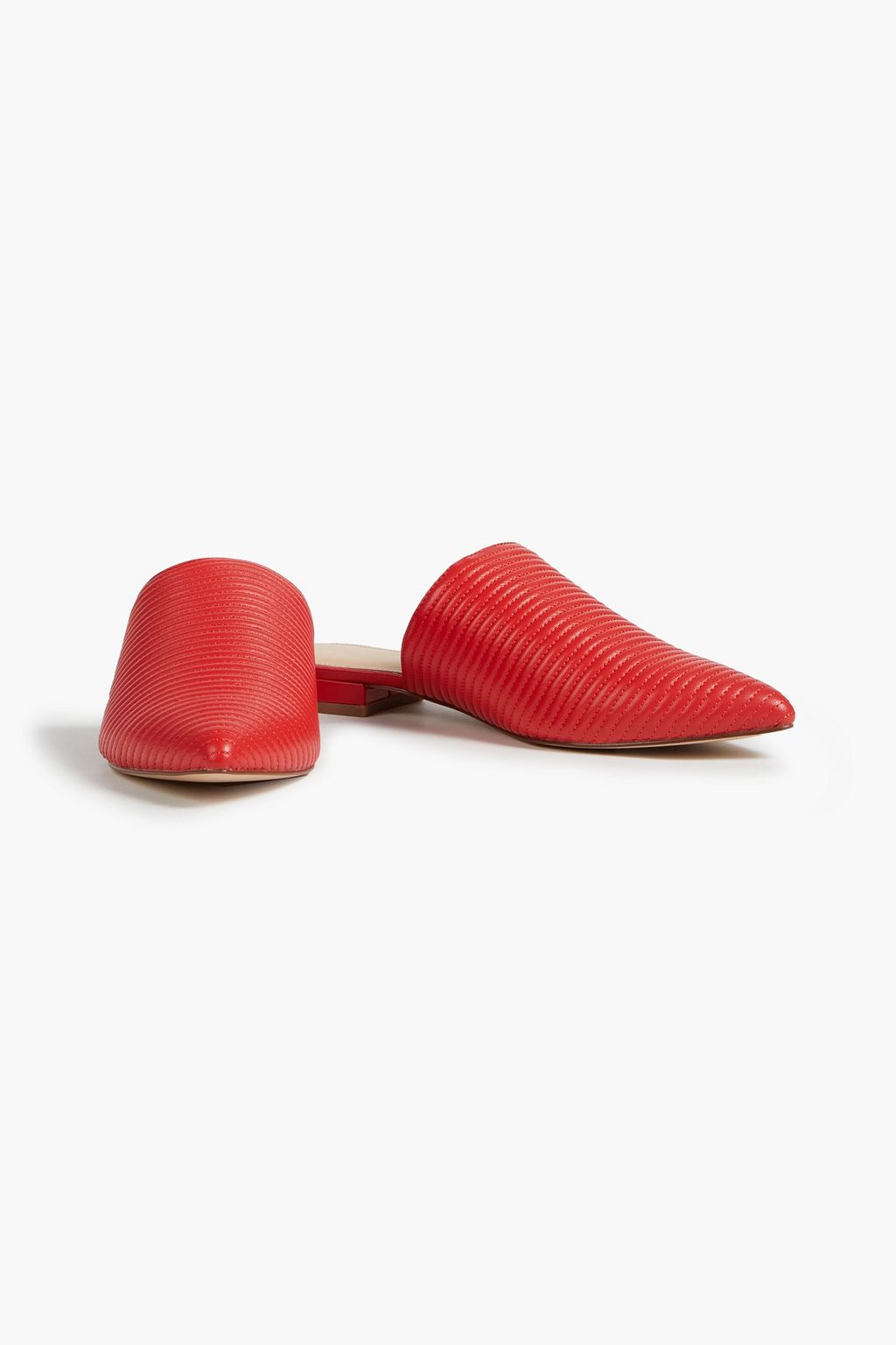 RACHEL ZOE Quilted leather slippers