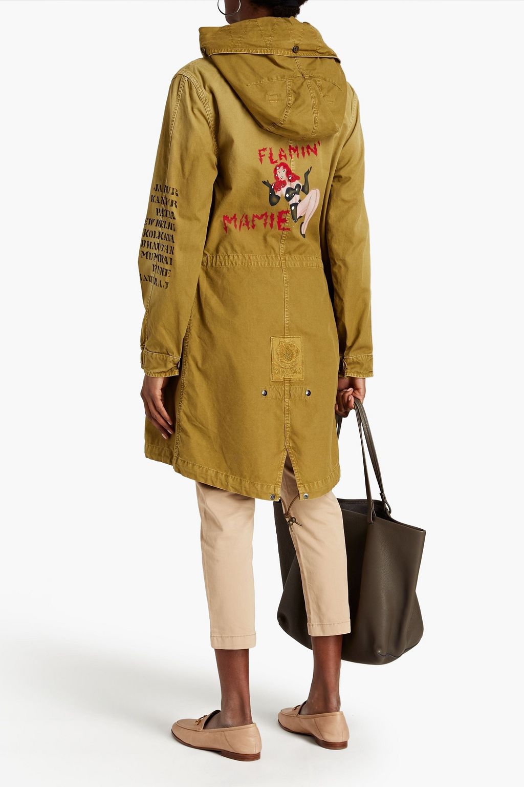 MR & MRS ITALY Embellished printed cotton-canvas hooded parka