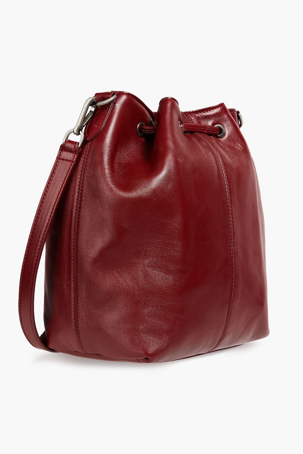 BRUNELLO CUCINELLI Bead-embellished leather bucket bag