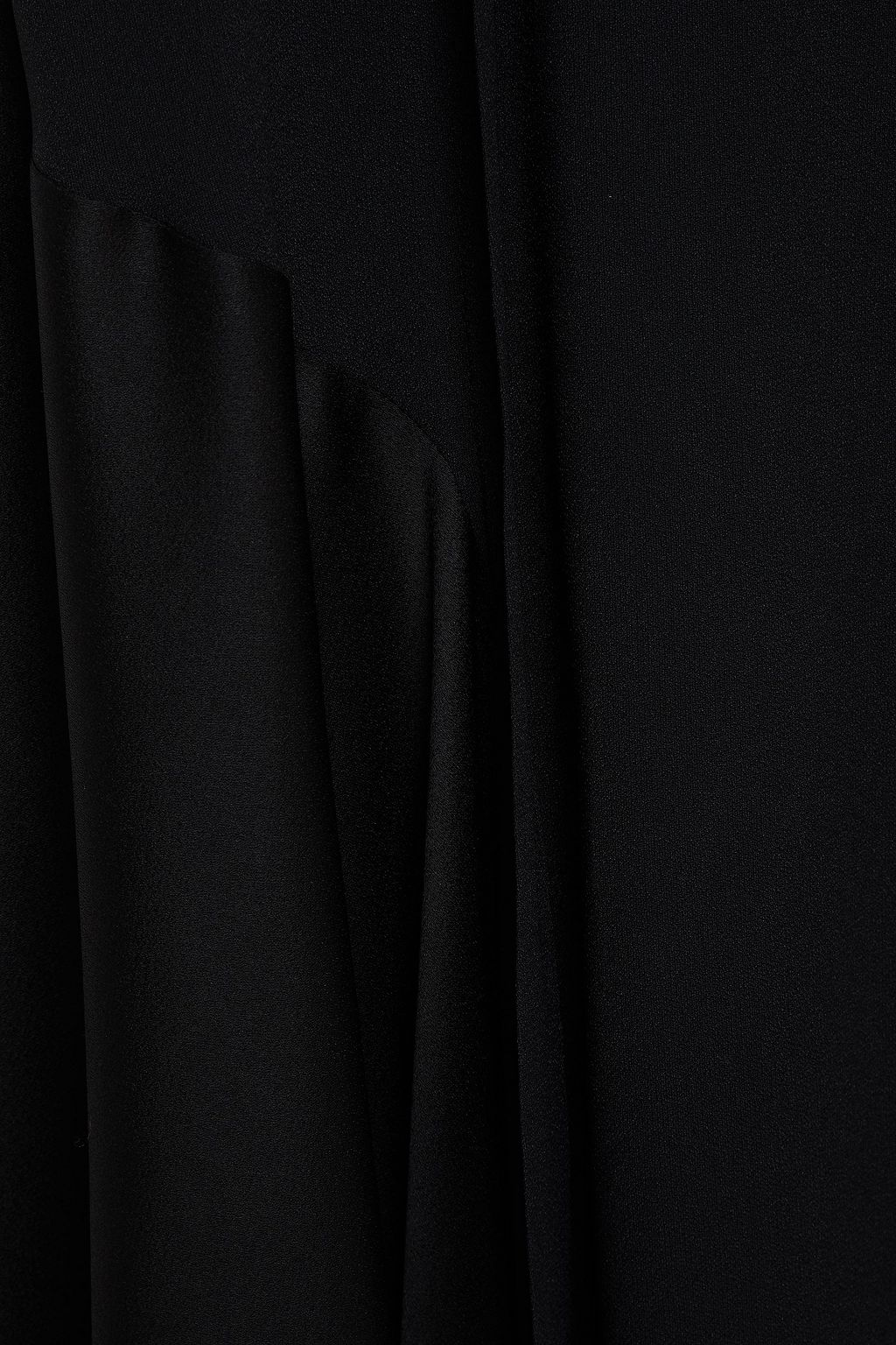 LOEWE Asymmetric satin-paneled crepe midi wrap dress