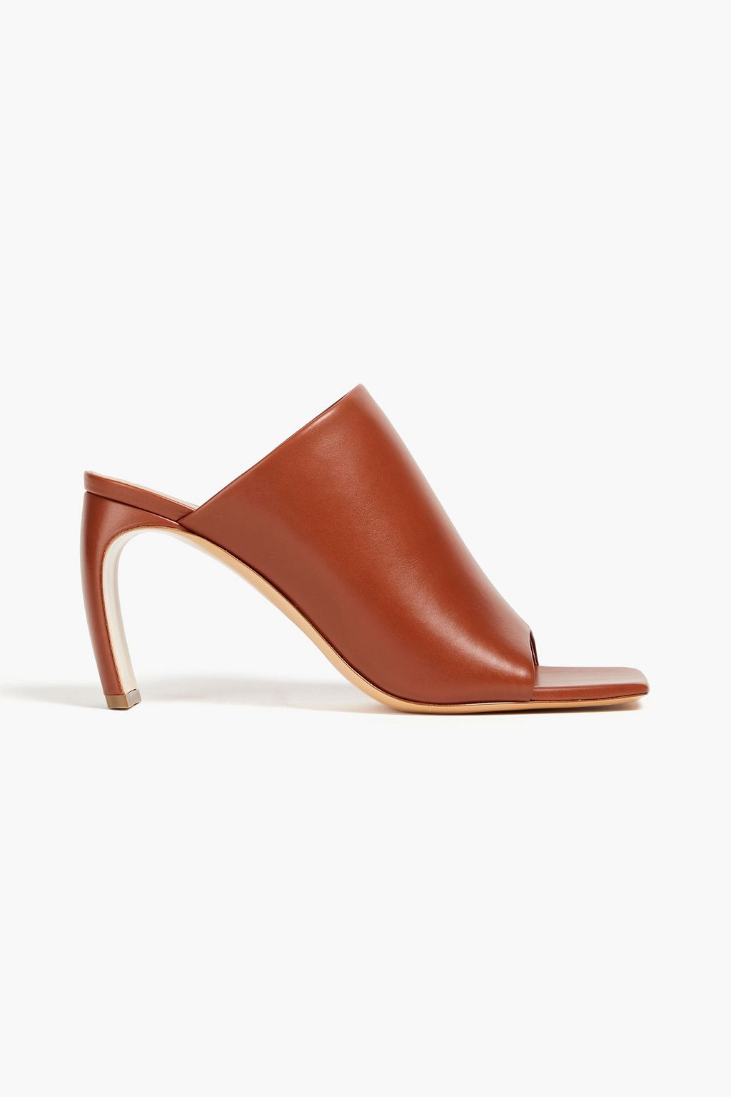 tan leather mules heels