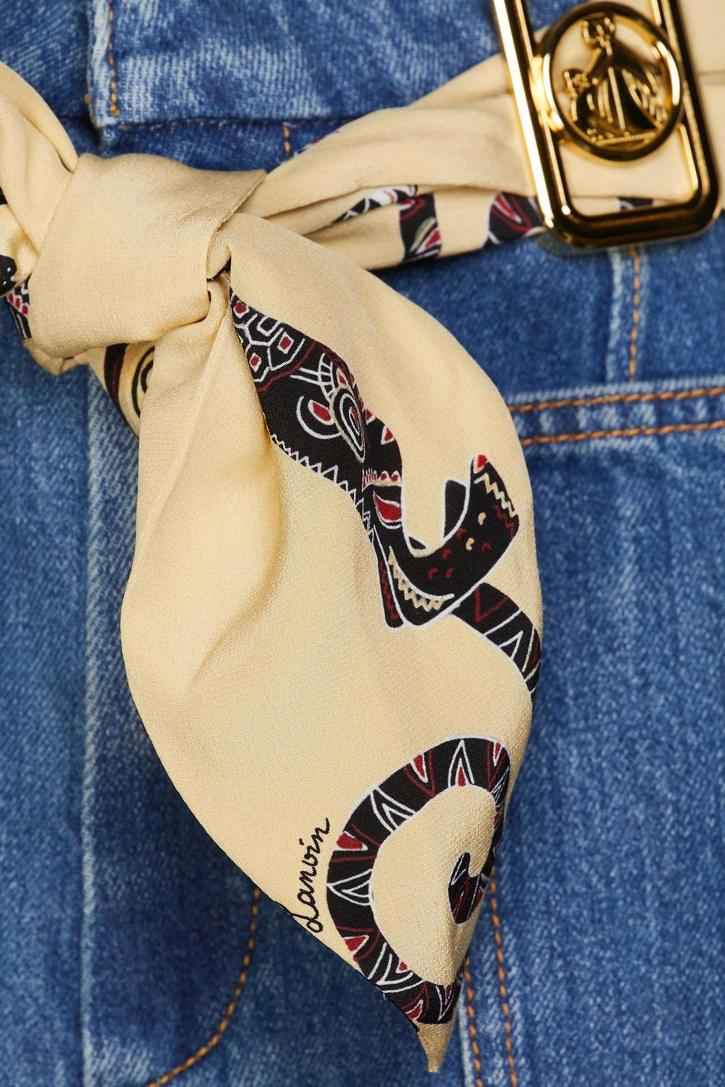 LANVIN Belted high-rise flared jeans