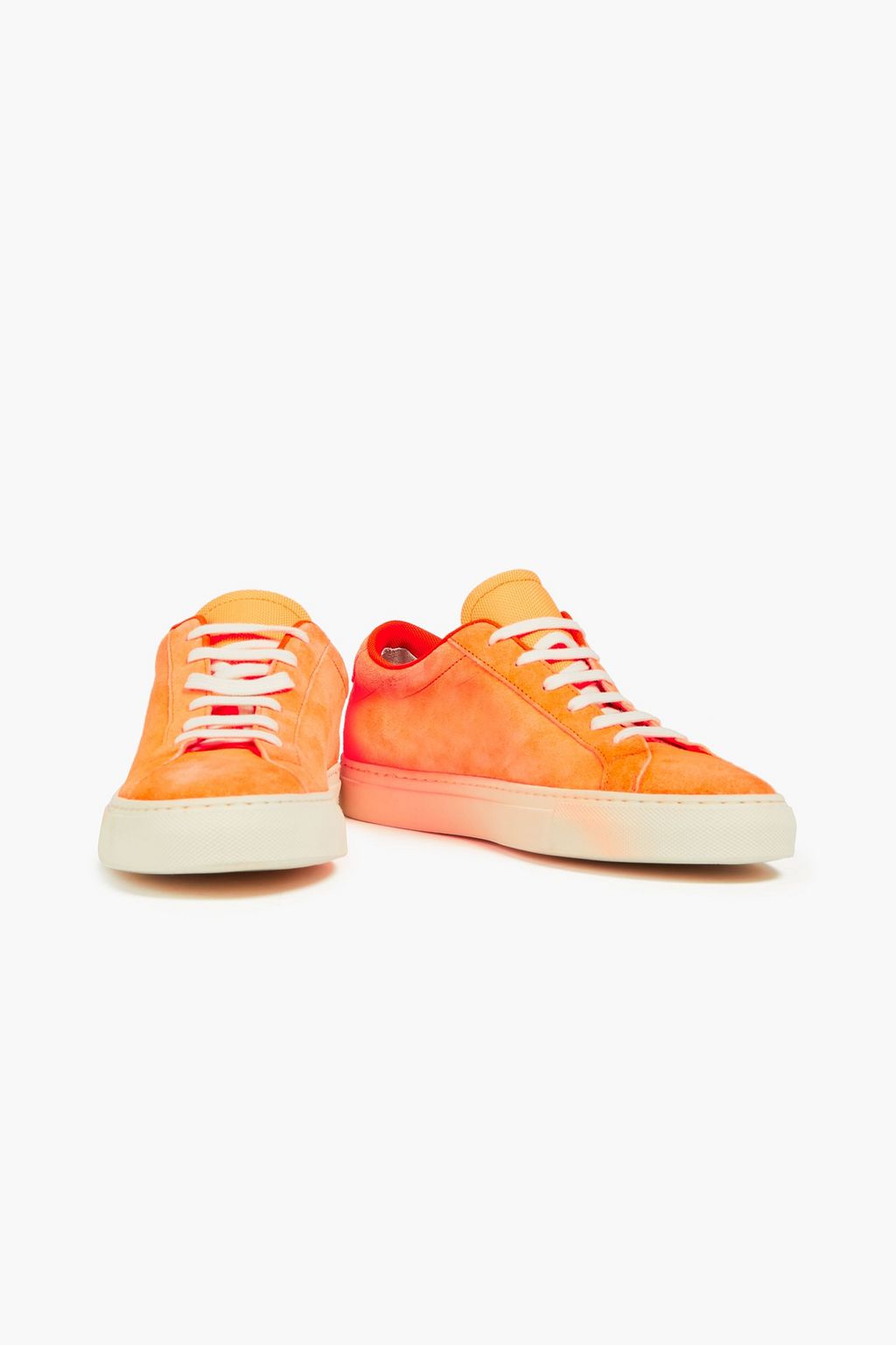 WOMAN BY COMMON PROJECTS Achilles neon suede and canvas sneakers