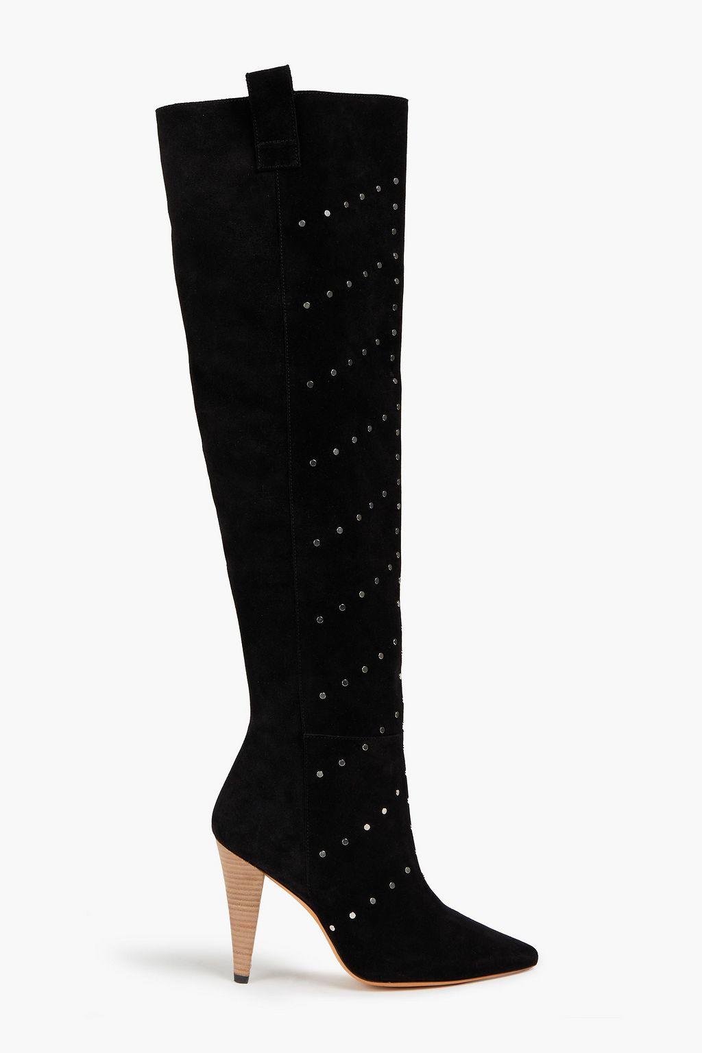 black studded over the knee boots