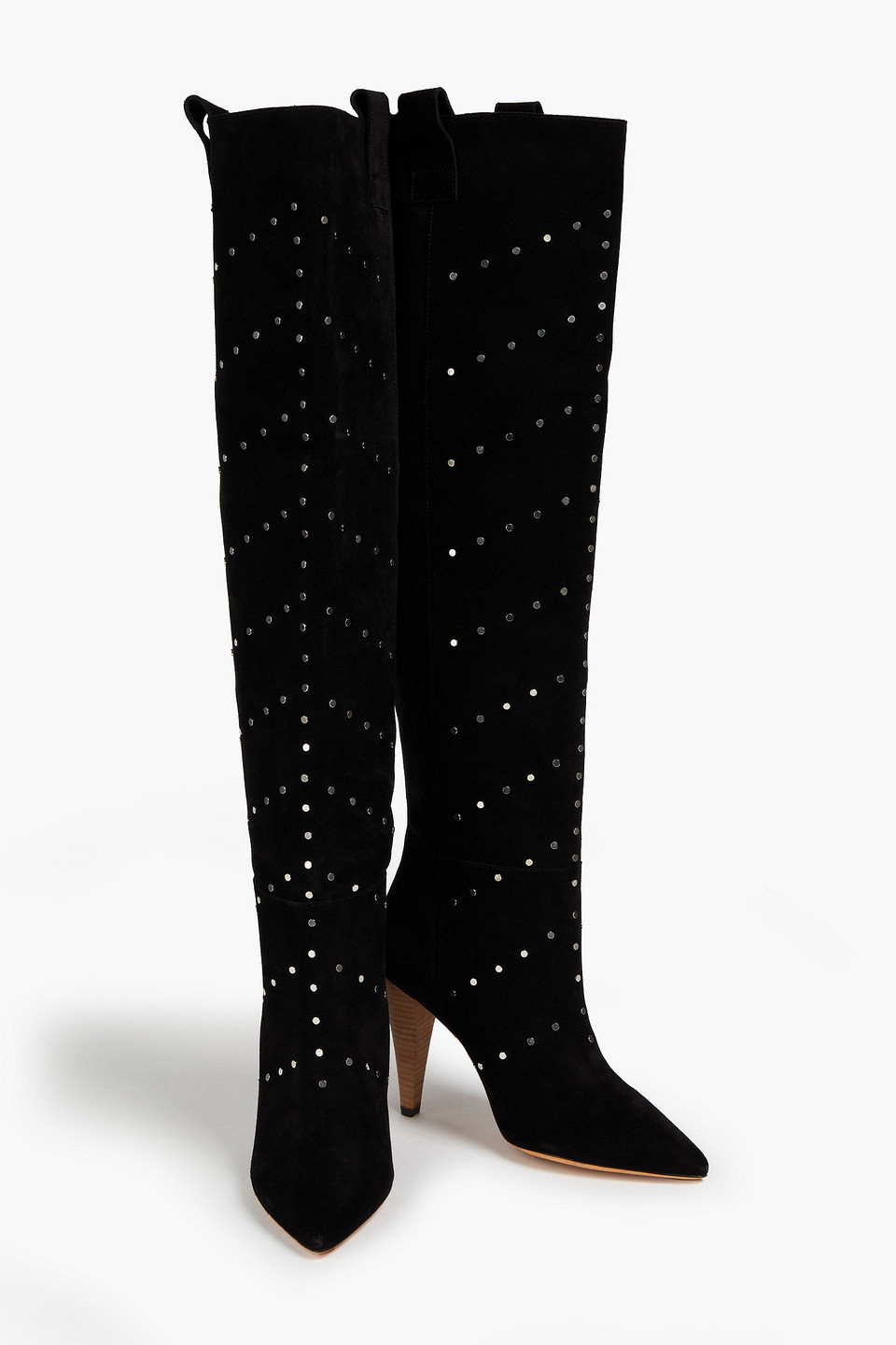 Iro Studded Suede Over-the-knee Boots In Black