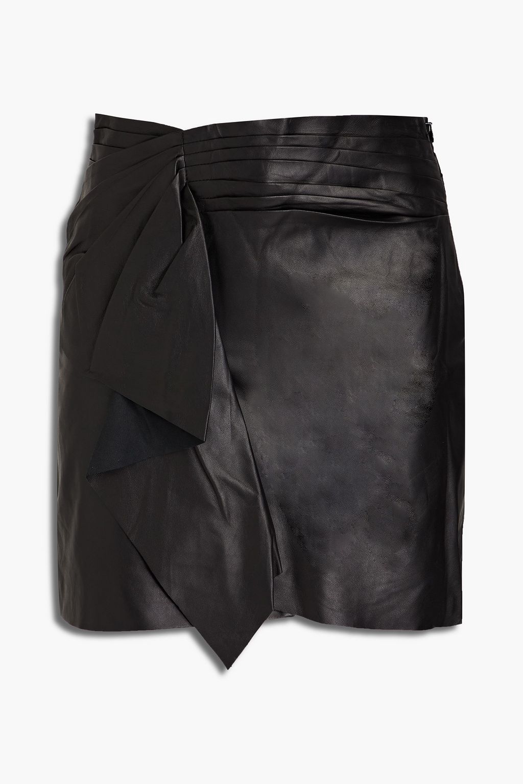 IRO Zyrma draped leather mini skirt | THE OUTNET