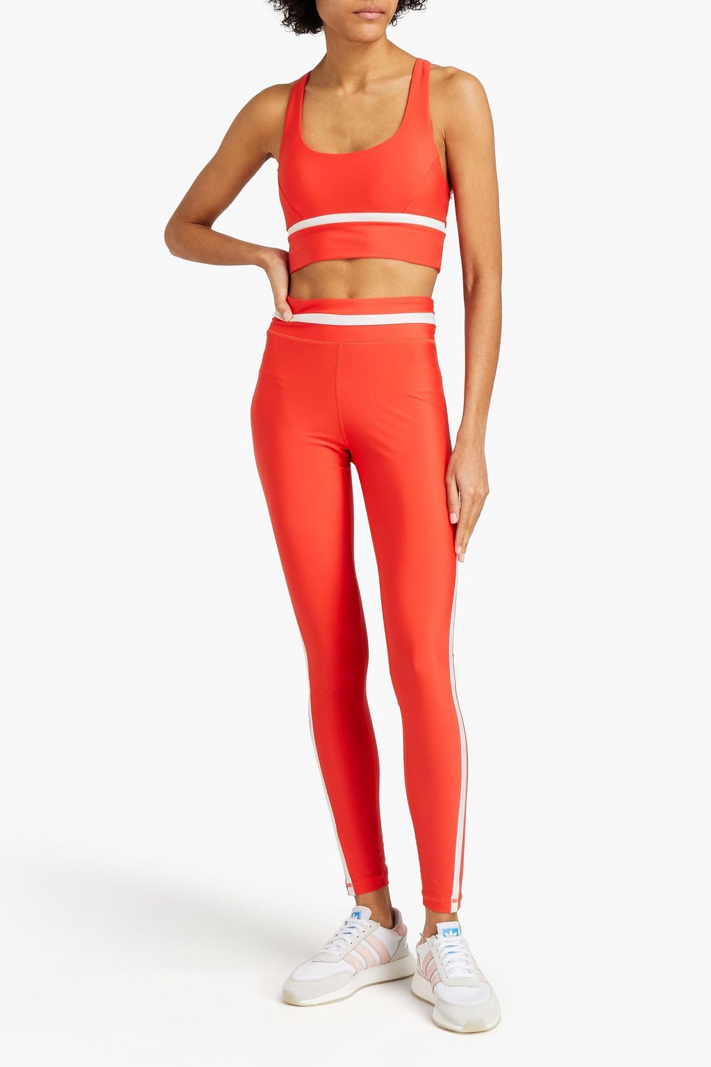 THE UPSIDE Mallorca Sandy striped stretch sports bra