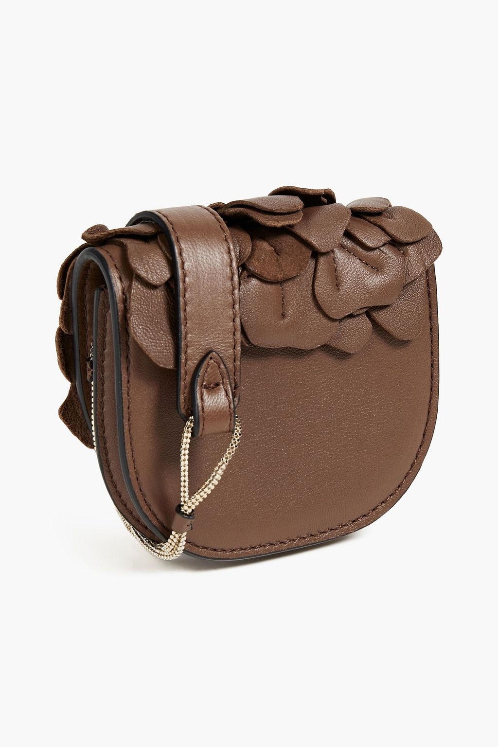 BRUNELLO CUCINELLI Appliquéd leather shoulder bag