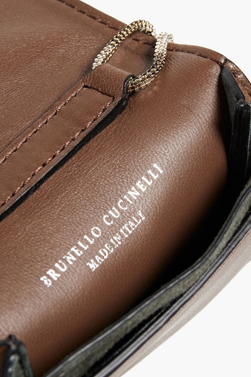 BRUNELLO CUCINELLI Appliquéd leather shoulder bag