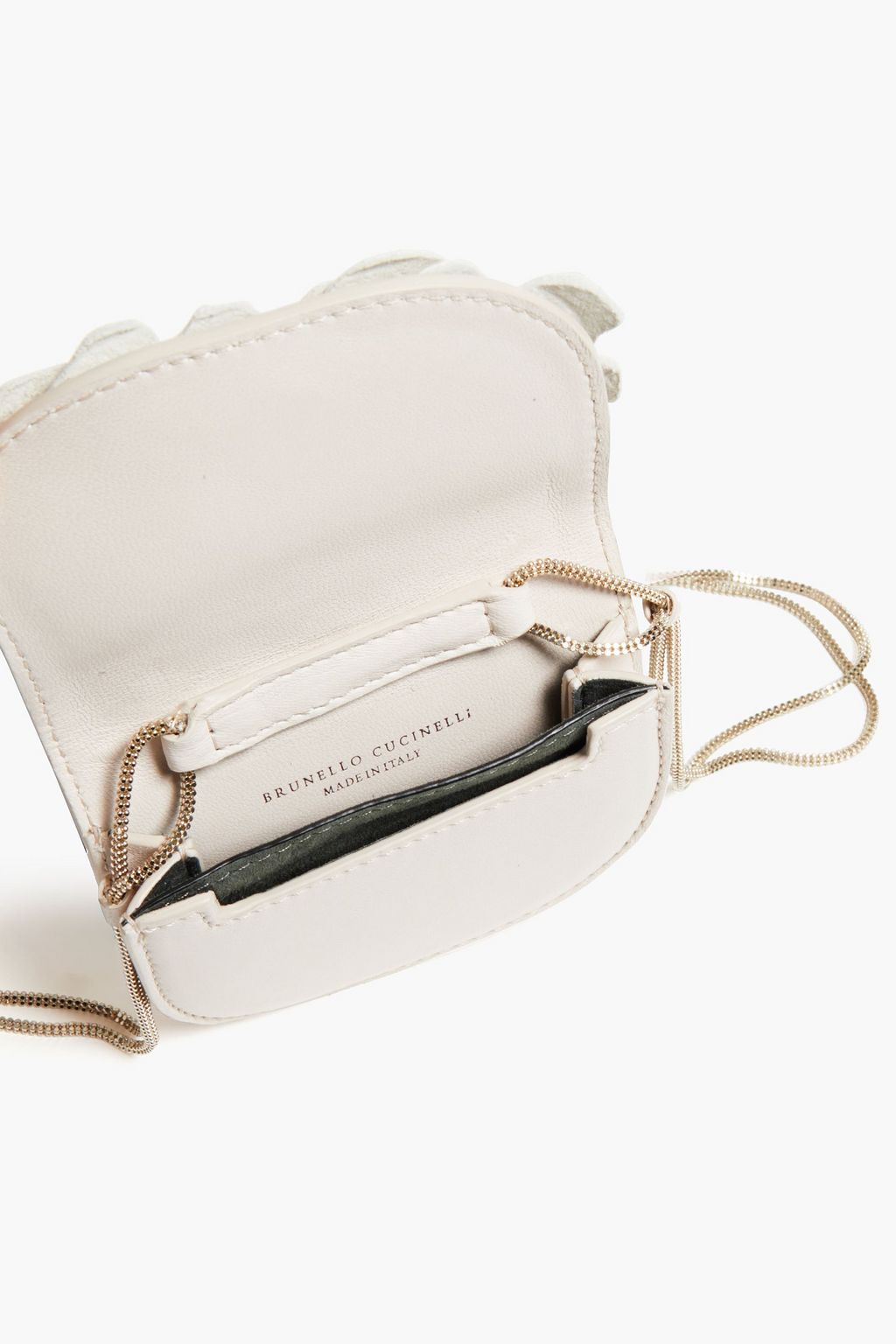 BRUNELLO CUCINELLI Appliquéd leather shoulder bag