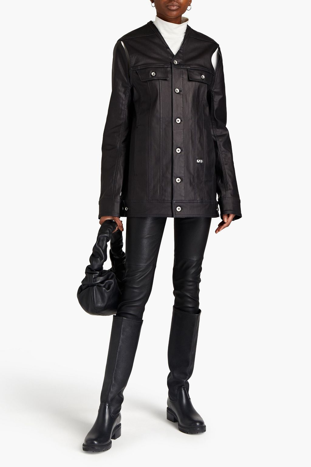 DRKSHDW BY RICK OWENS Oversized coated-denim jacket