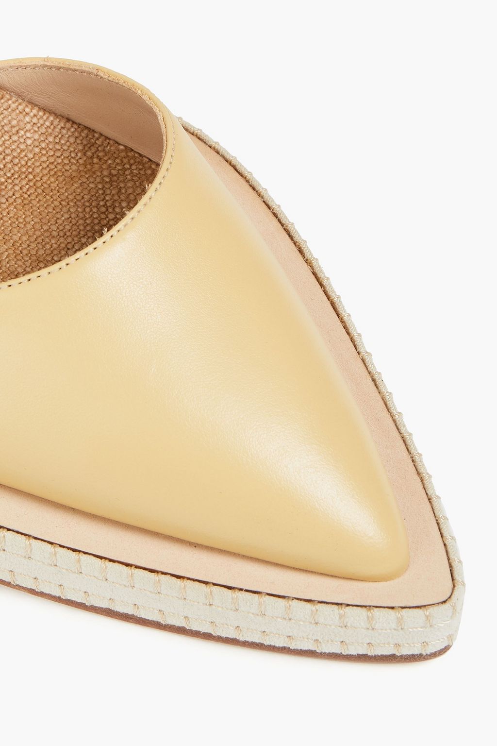 JACQUEMUS Suede-trimmed canvas and leather pumps