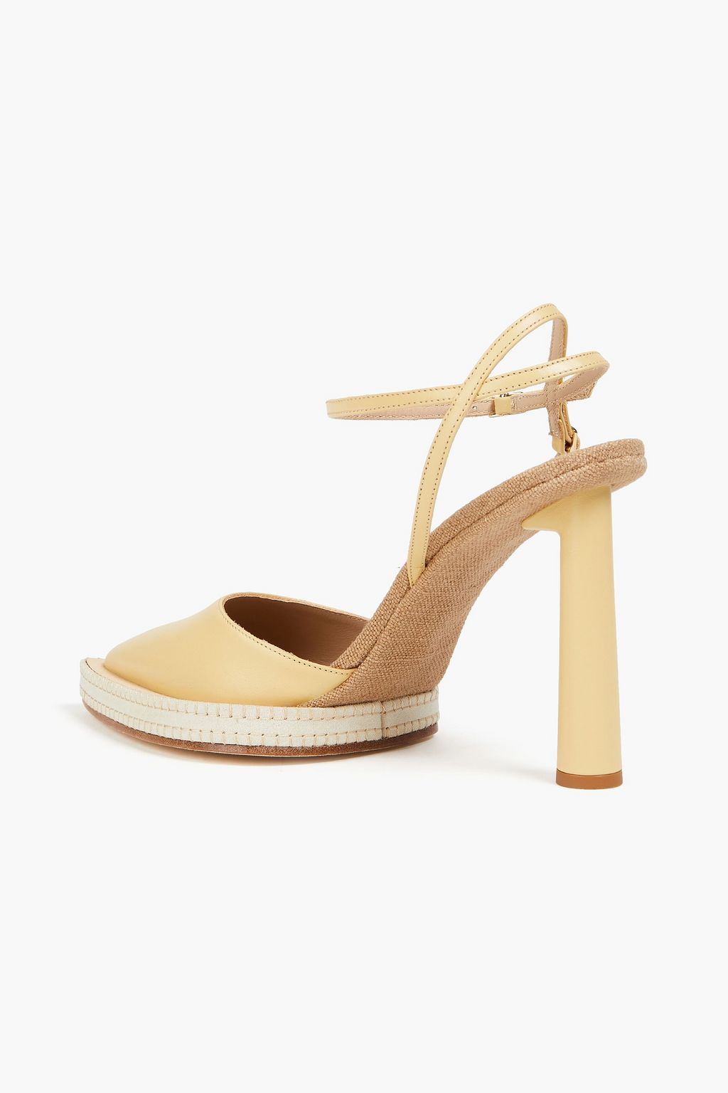 JACQUEMUS Suede-trimmed canvas and leather pumps
