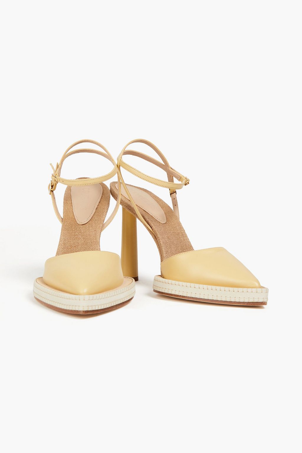 JACQUEMUS Suede-trimmed canvas and leather pumps
