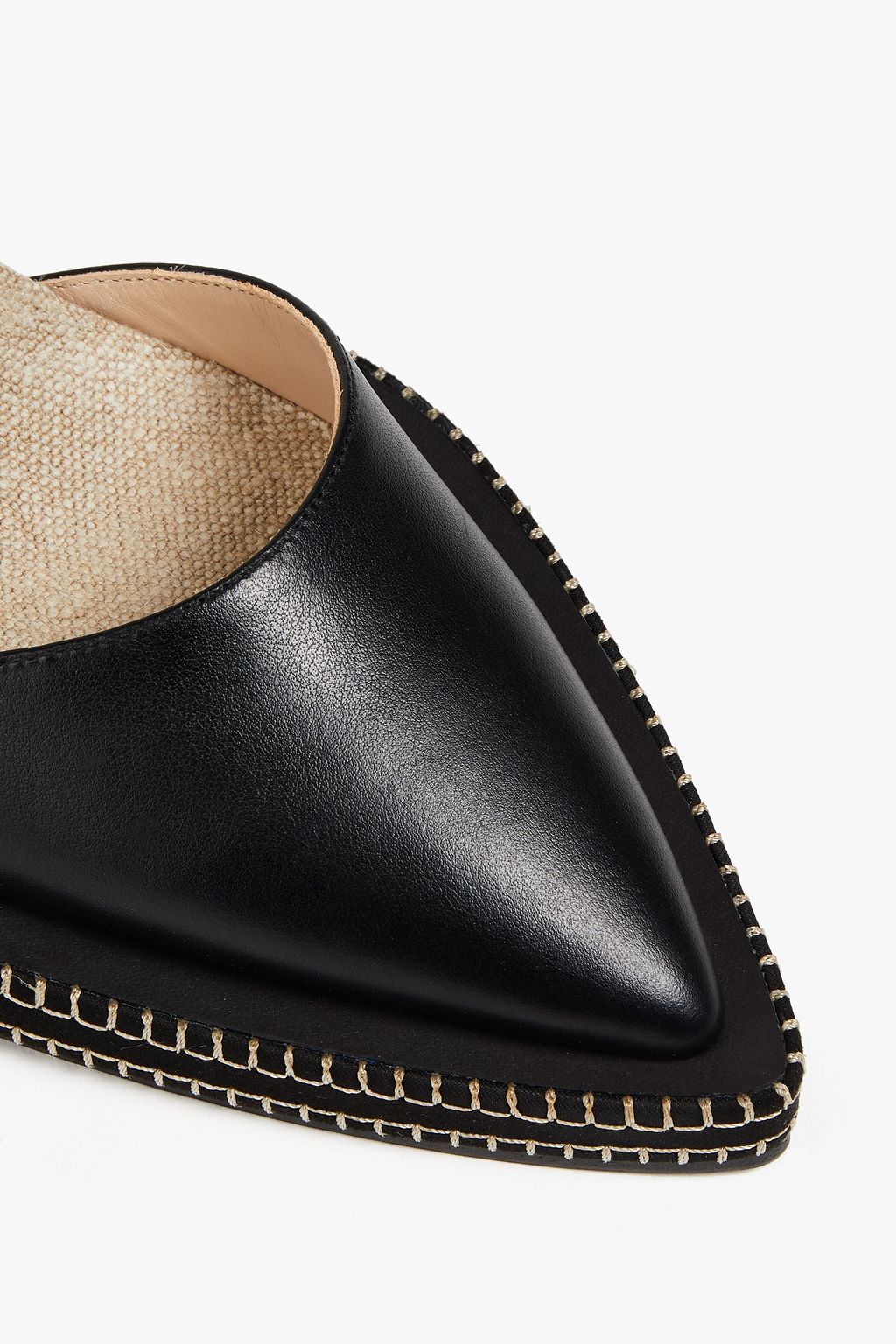 JACQUEMUS Suede-trimmed canvas and leather pumps