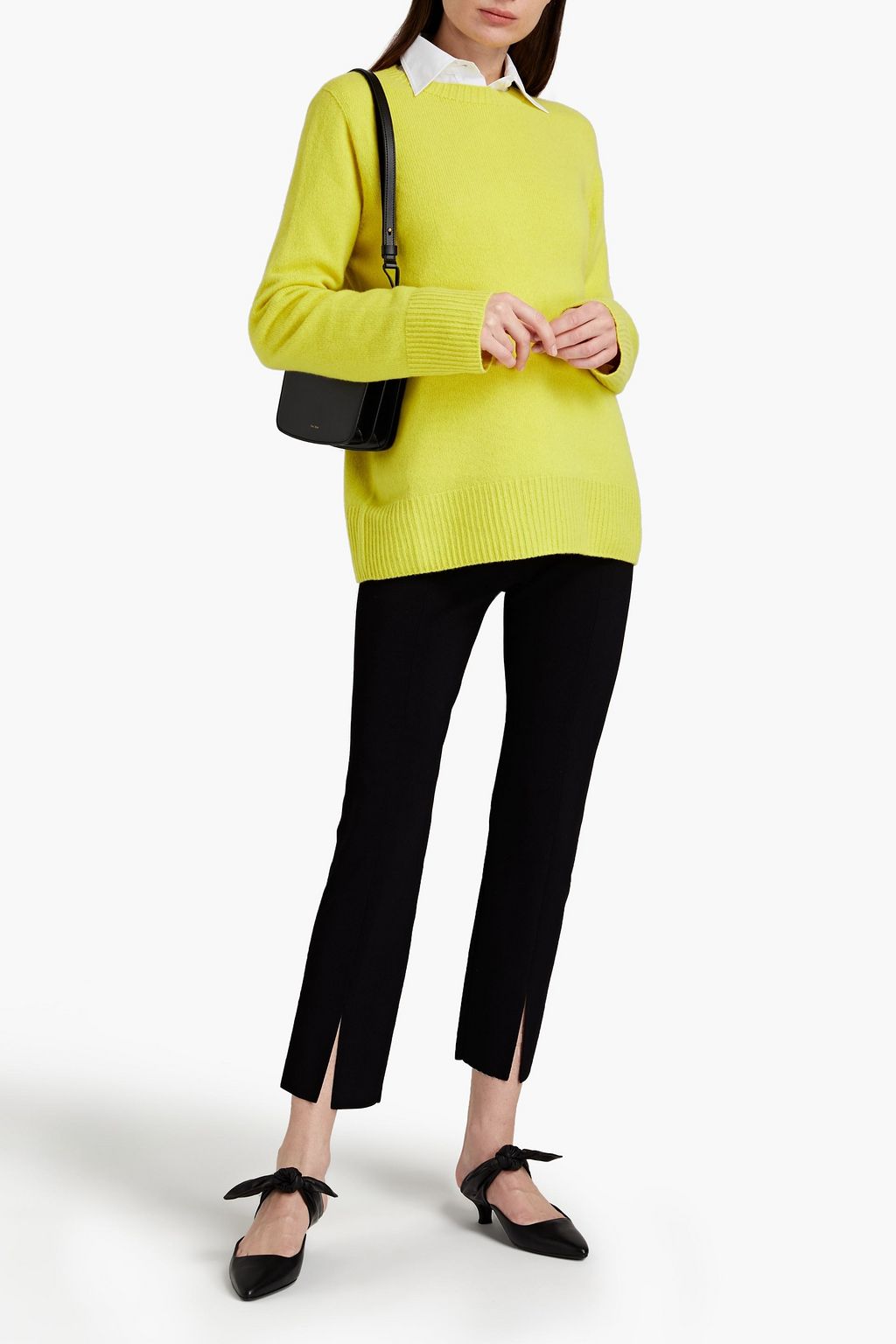 Sibel wool and cashmere blend sweater chartreuse One Size