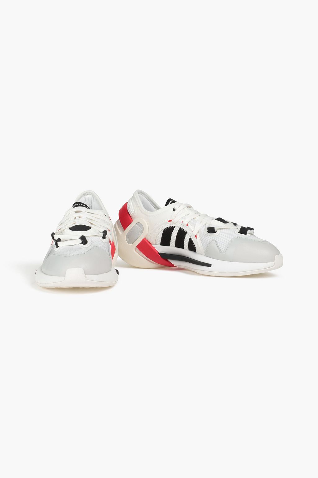 Y-3 Idoso Boost striped shell, leather and mesh sneakers