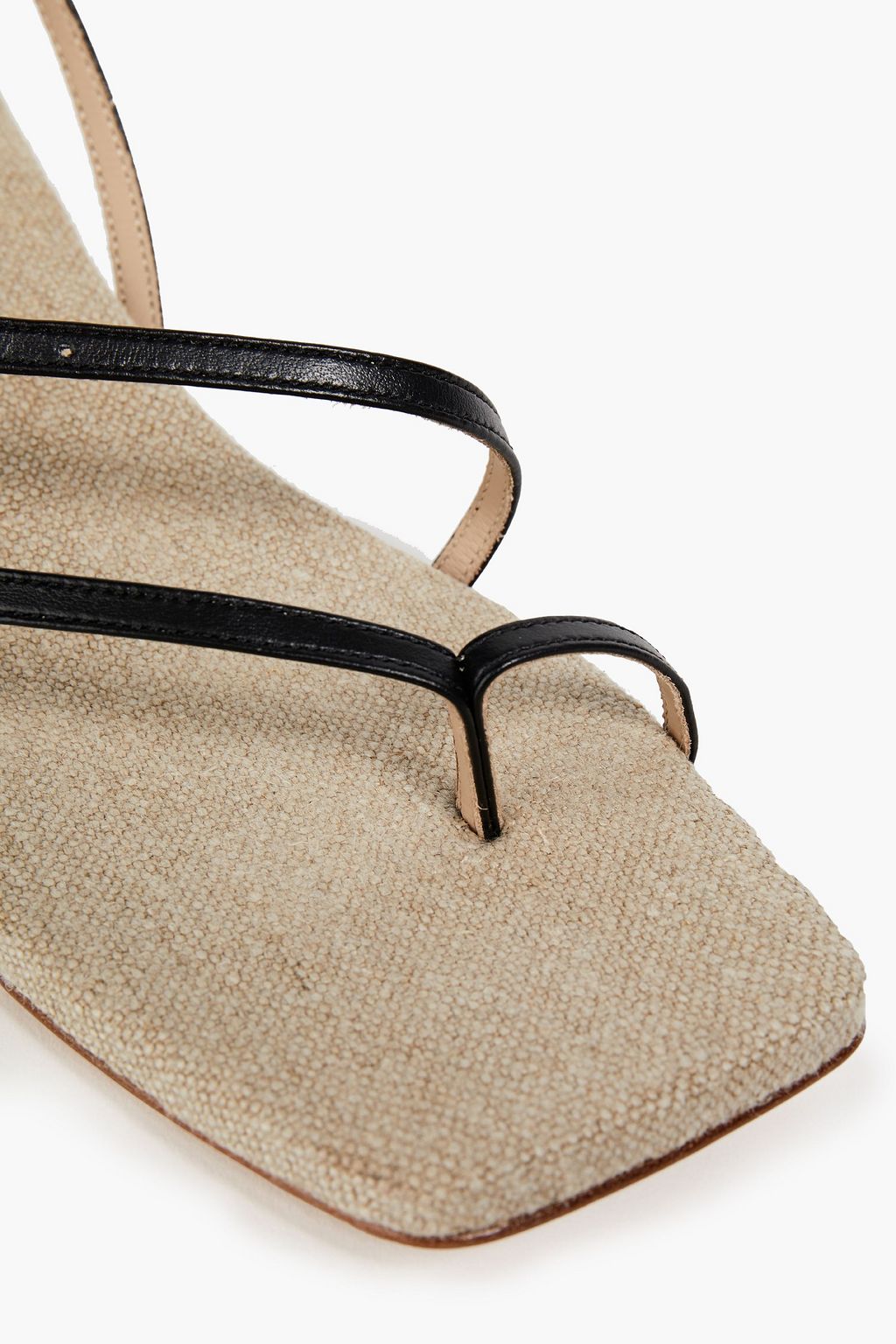JACQUEMUS Leather and canvas slingback sandals