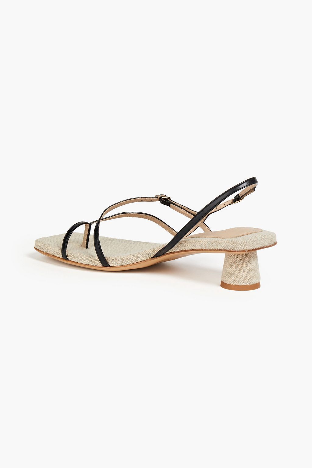 JACQUEMUS Leather and canvas slingback sandals