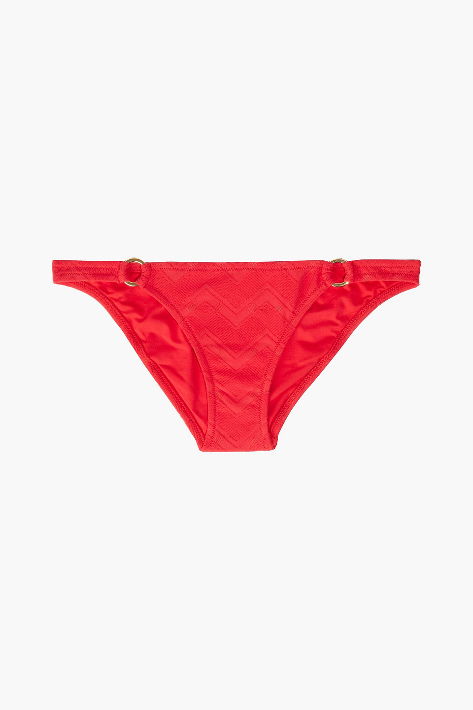 Melissa Odabash Montenegro Stretch-jacquard Low-rise Bikini Briefs In Red