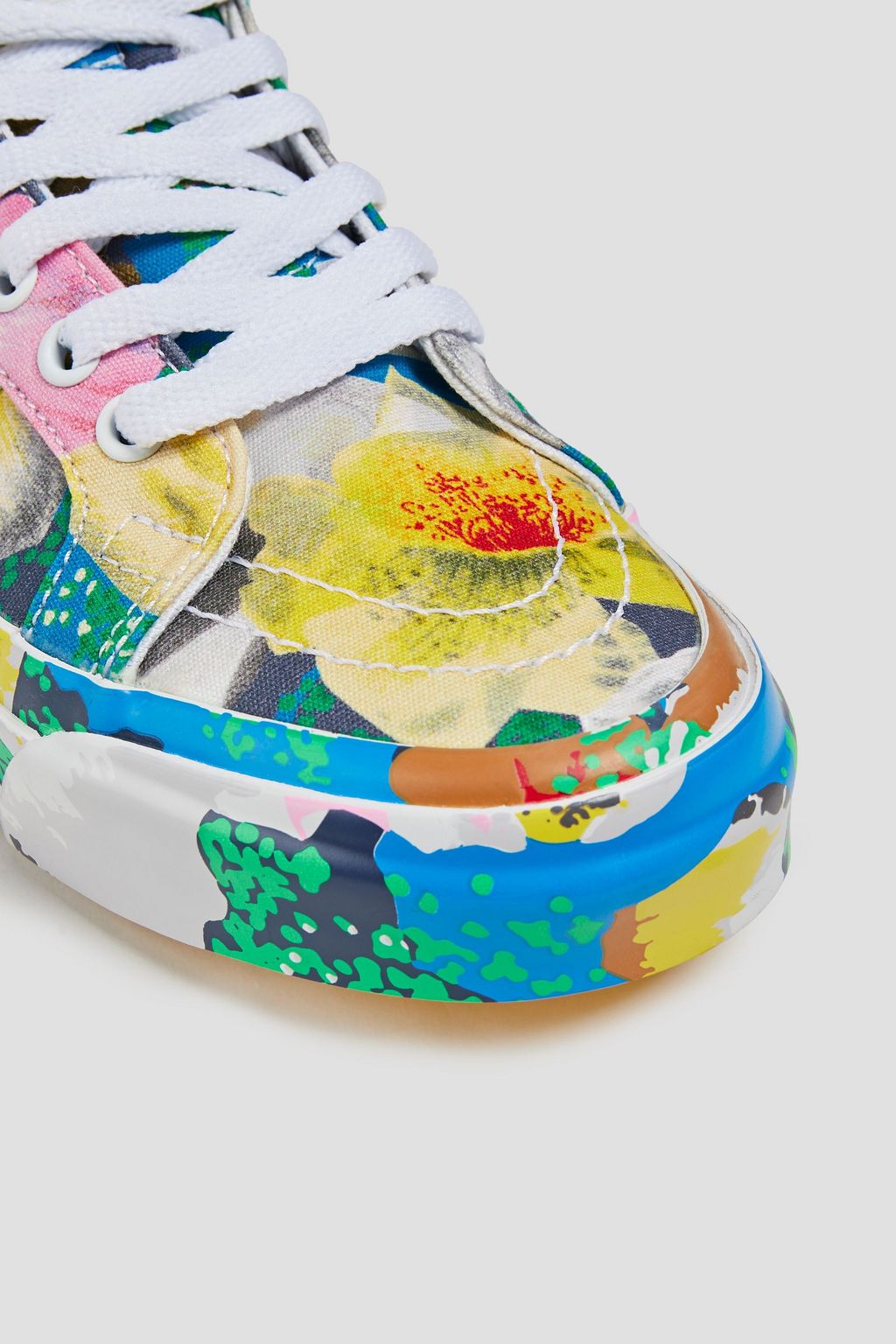 VANS X KENZO + Vans leather-trimmed printed canvas high-top sneakers