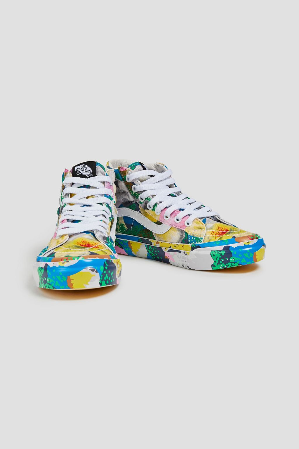 VANS X KENZO + Vans leather-trimmed printed canvas high-top sneakers