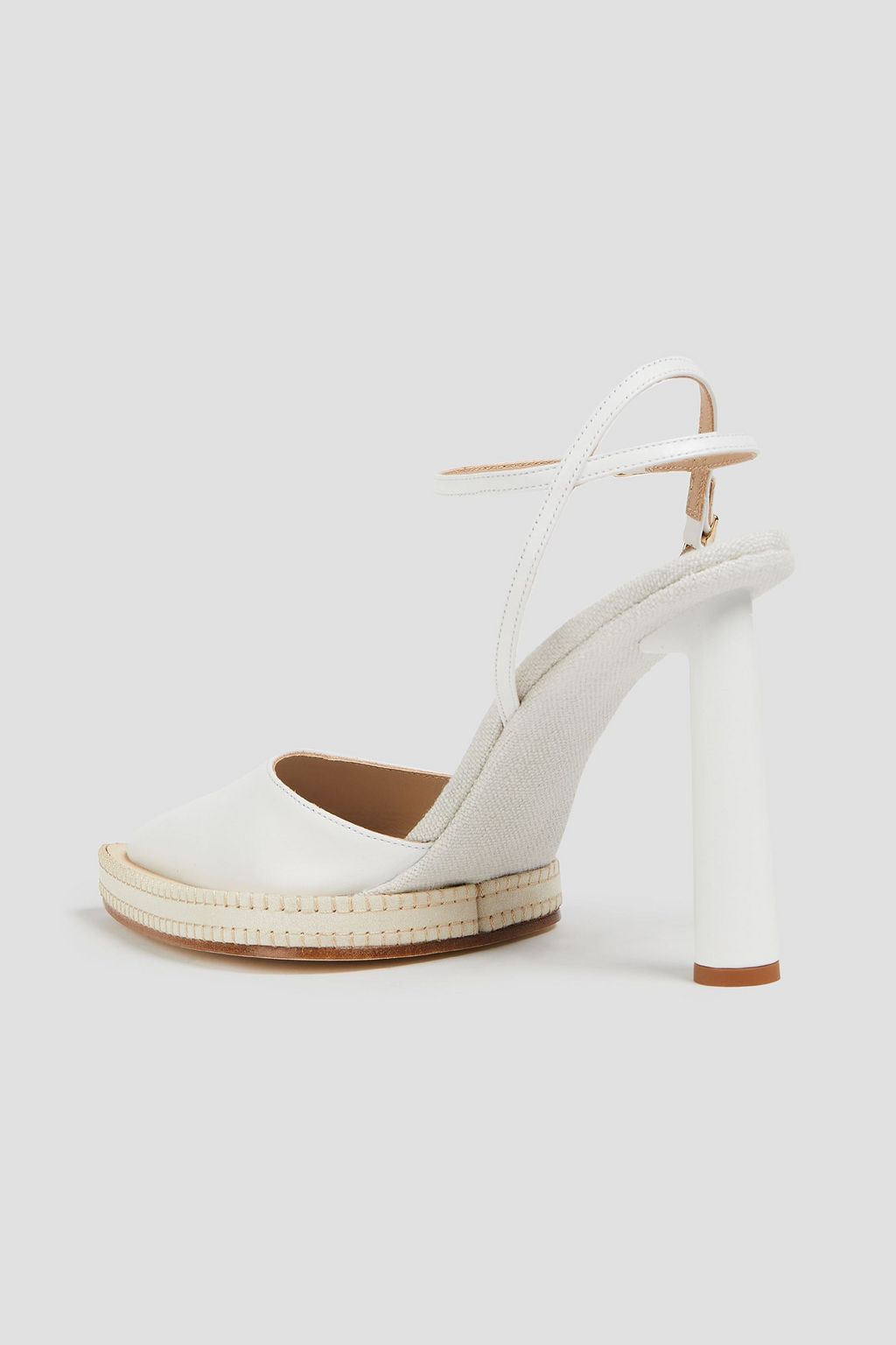 JACQUEMUS Suede-trimmed canvas and leather pumps