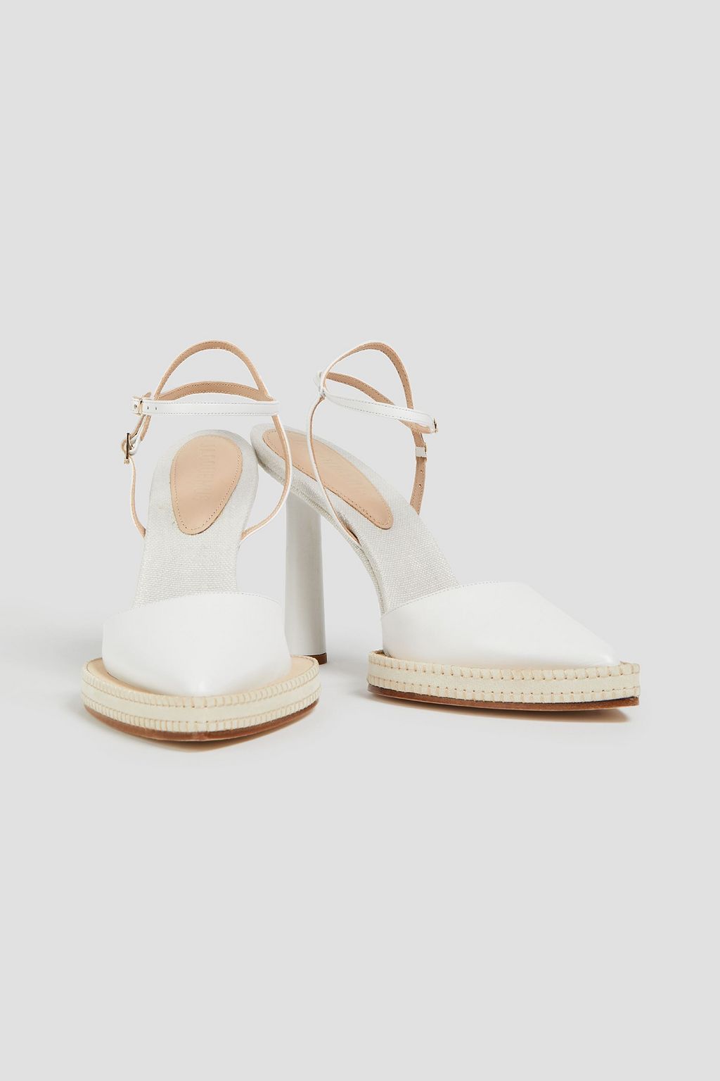 JACQUEMUS Suede-trimmed canvas and leather pumps