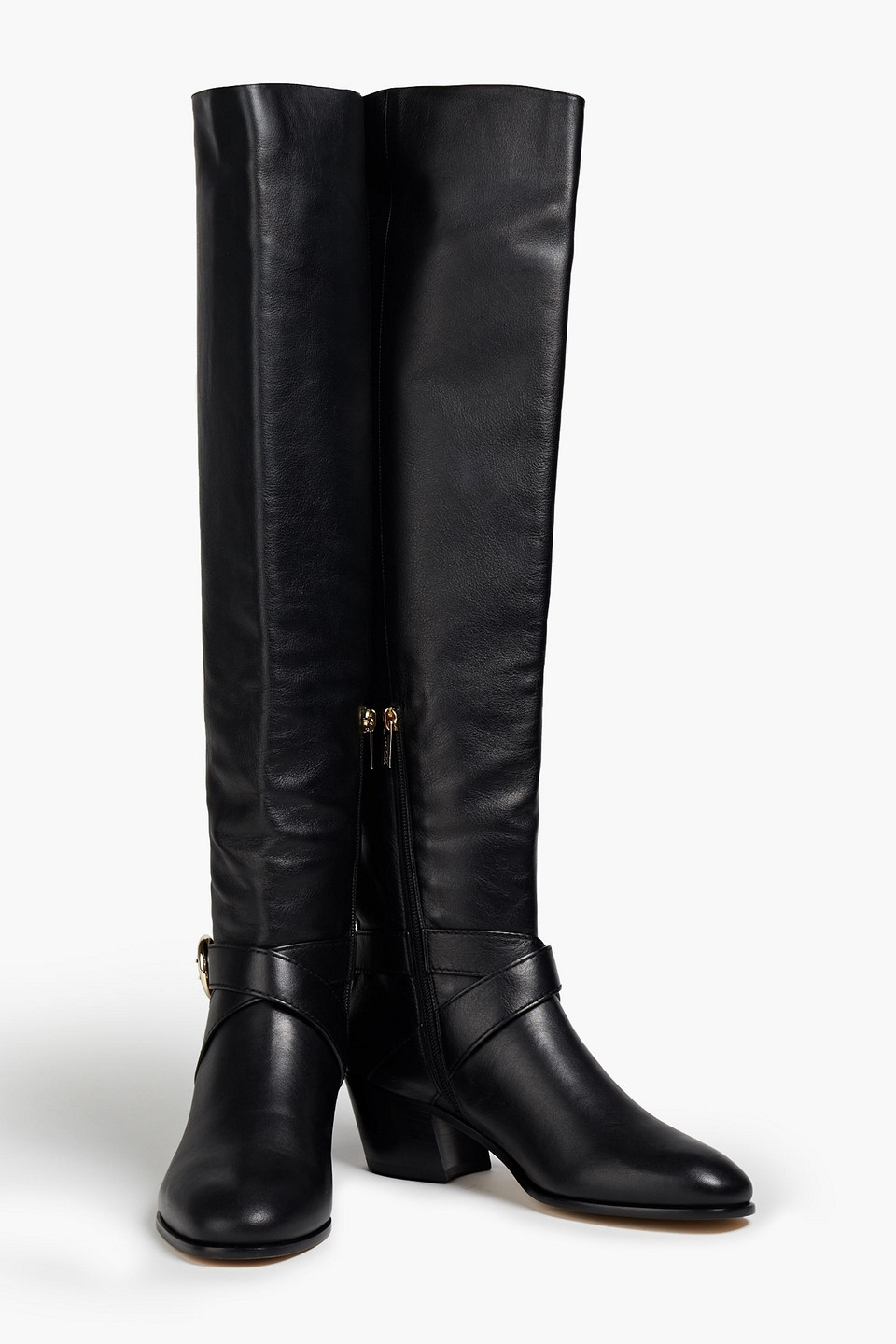 Jimmy Choo Leather Knee Boots In Black