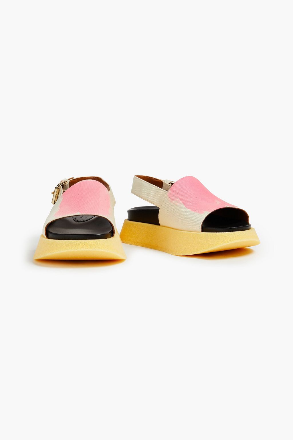MARNI Printed ottoman slingback sandals