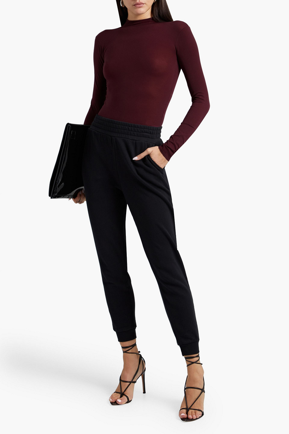 Yeezy Stretch-jersey Bodysuit In Burgundy