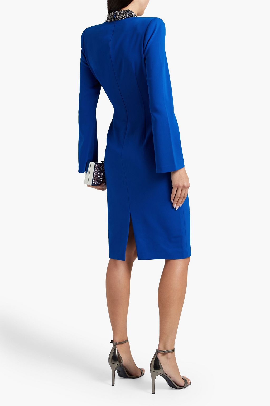 BADGLEY MISCHKA Embellished crepe dress