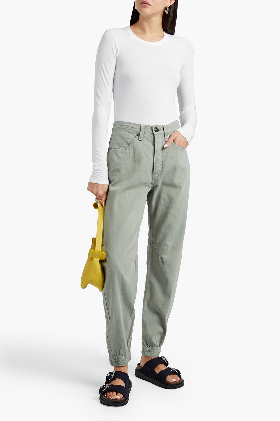 Rag & Bone Cottontwill Tapered Pants In Sage Green ModeSens