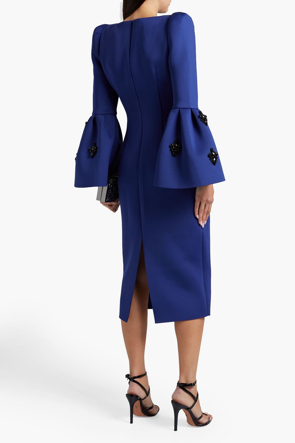 BADGLEY MISCHKA Crystal-embellished ponte midi dress