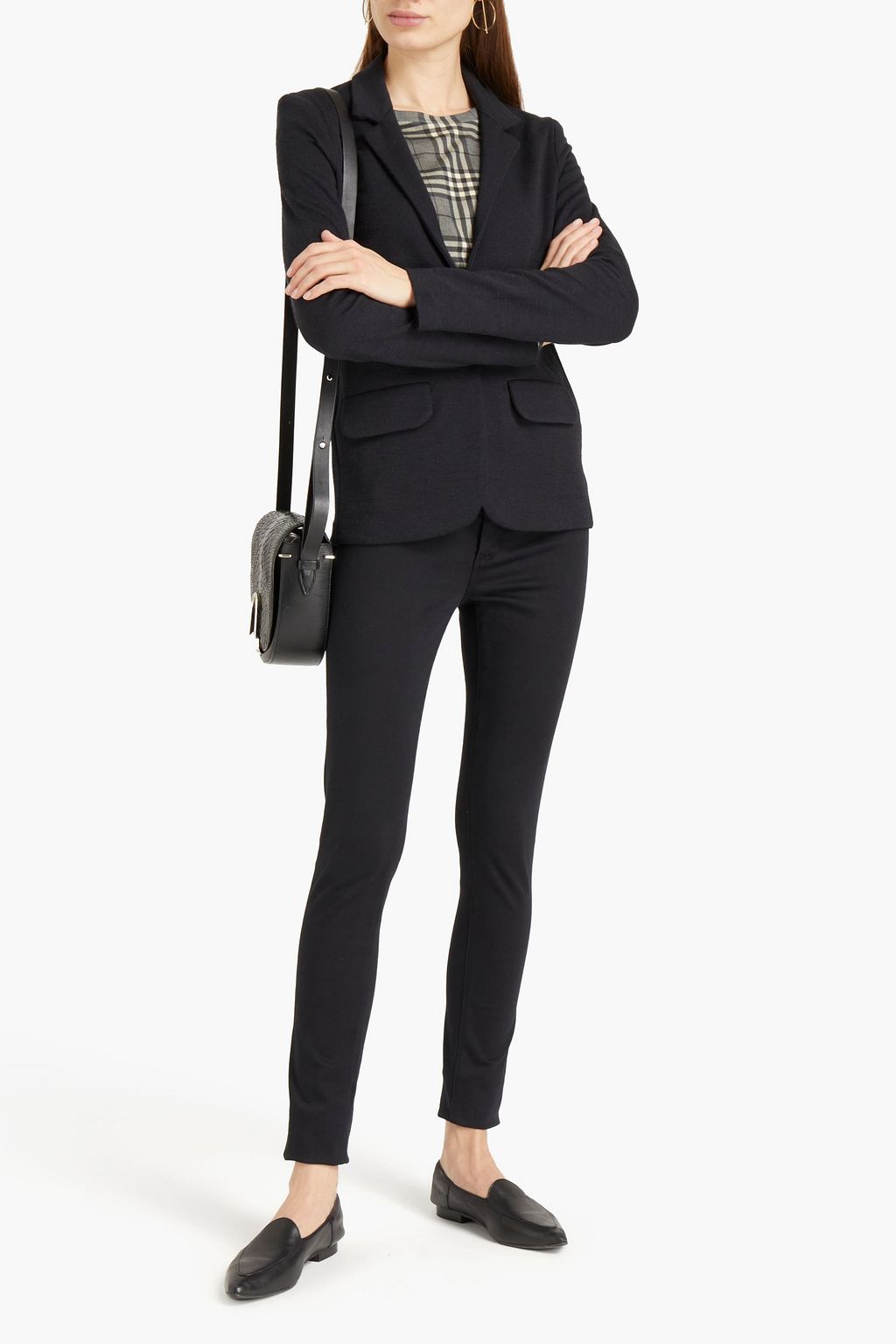 MAJESTIC FILATURES Wool and silk-blend jersey blazer