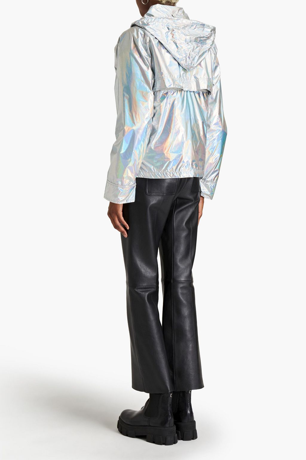 ARMY BY YVES SALOMON Holographic shell hooded jacket