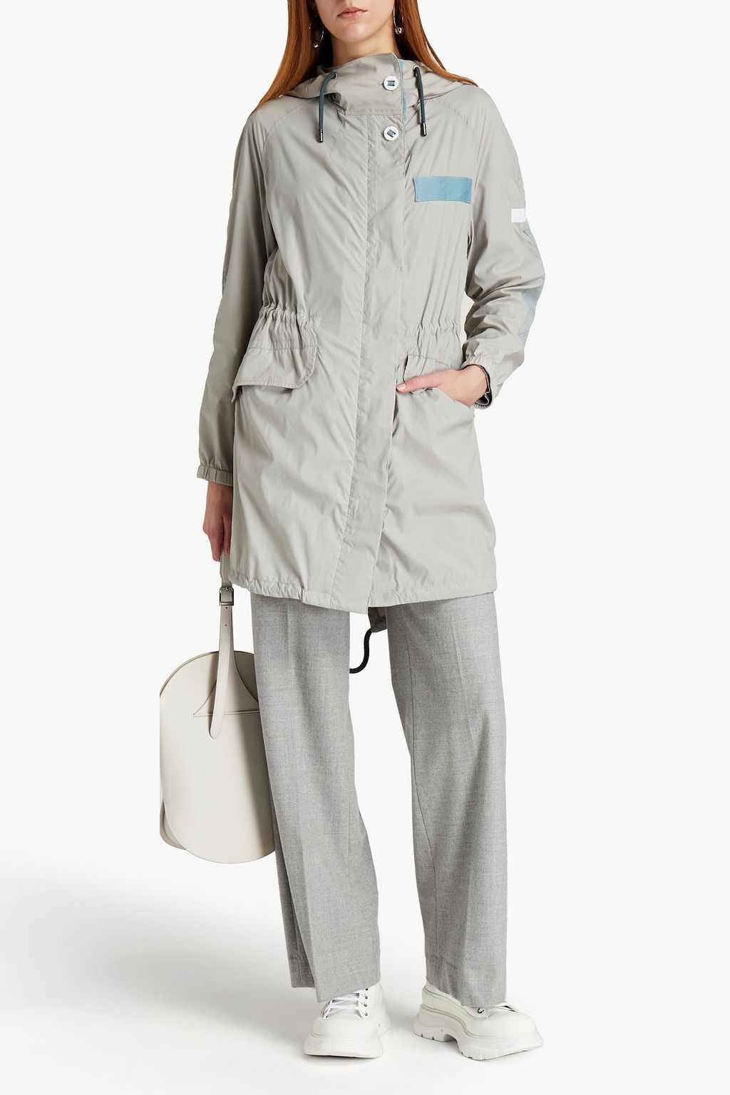 ARMY BY YVES SALOMON Appliquéd shell hooded parka