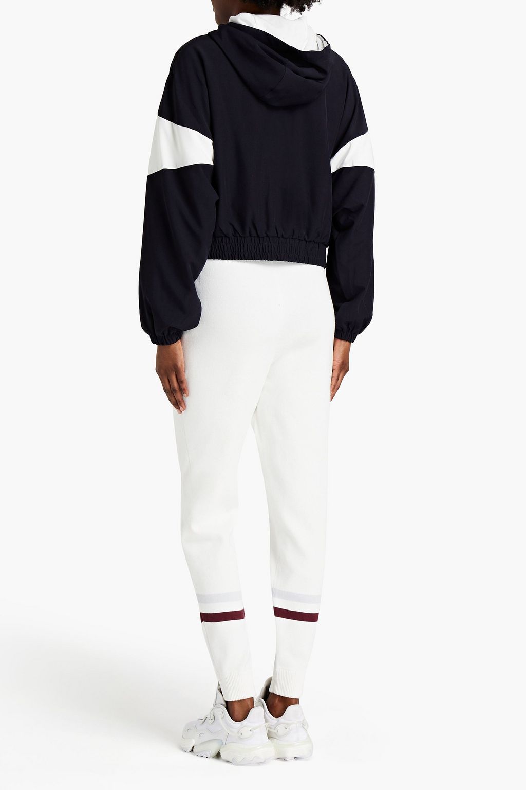 THE UPSIDE Ribbed striped cotton-blend jersey track pants
