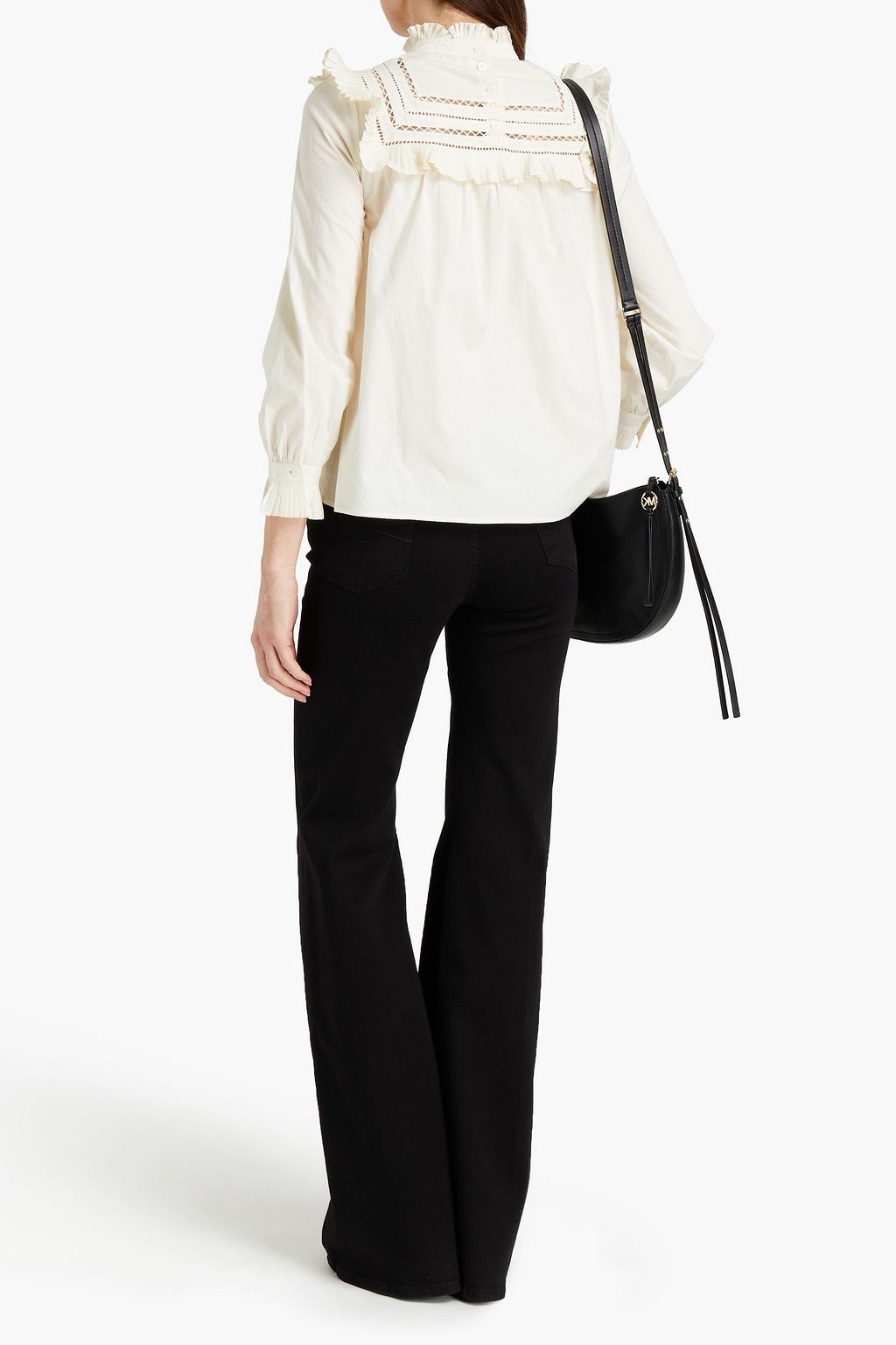 ZADIG&VOLTAIRE Trace lattice-trimmed cotton-poplin blouse