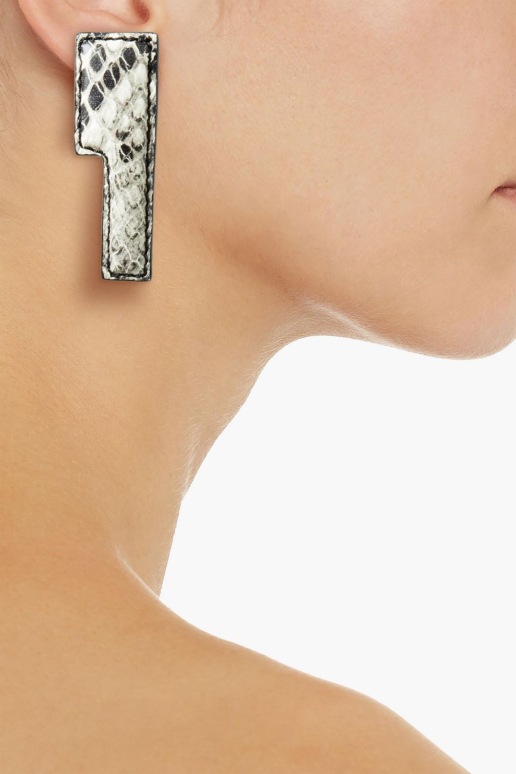 ACNE STUDIOS Snake-effect leather earring