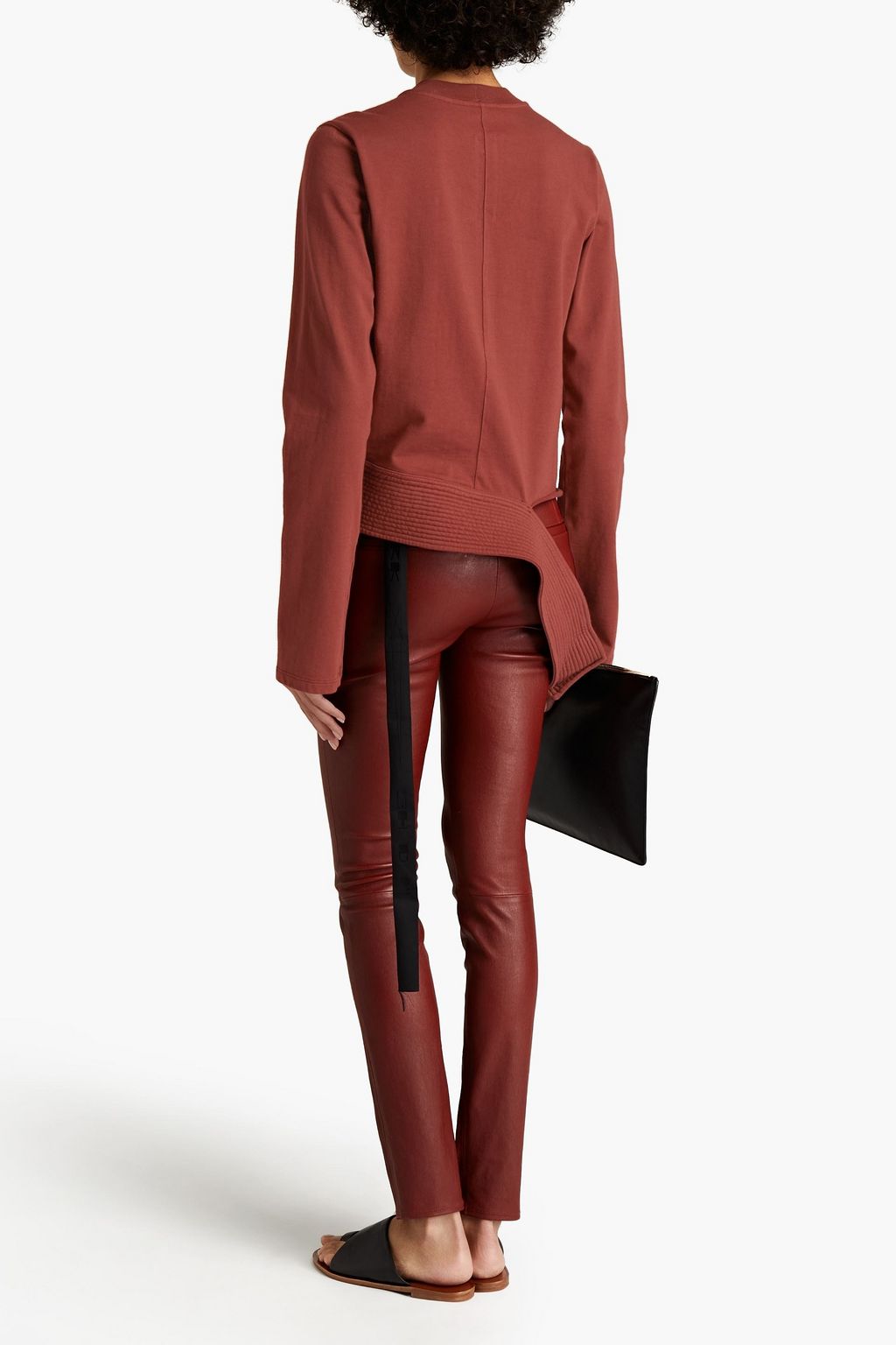 DRKSHDW BY RICK OWENS Cutout appliquéd French cotton-terry sweatshirt