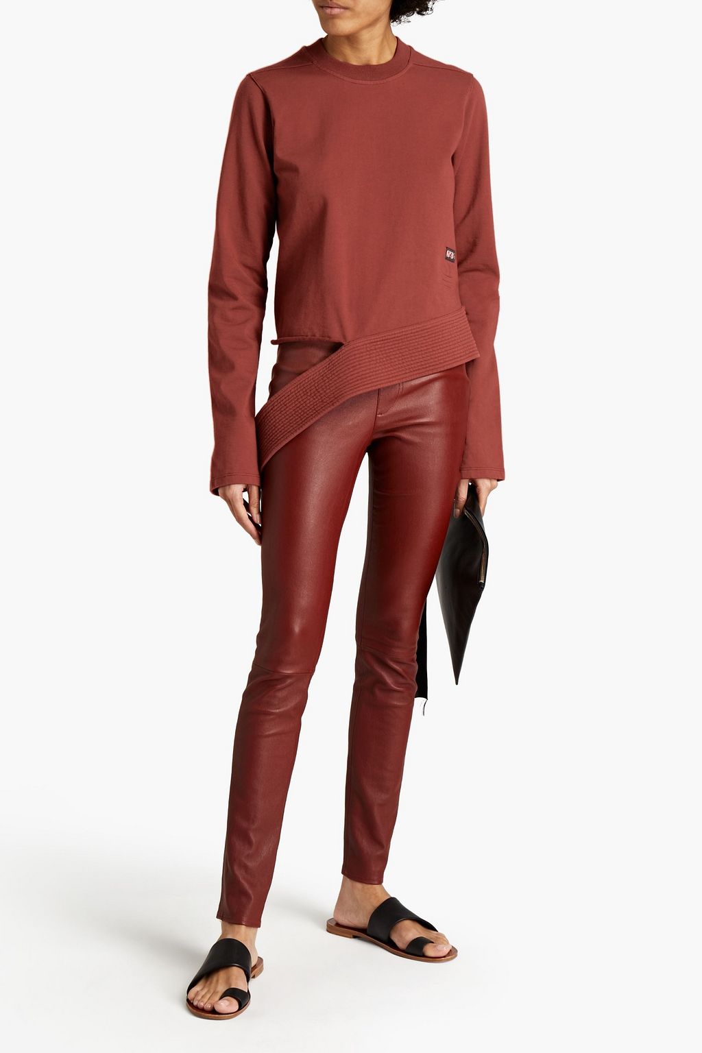 DRKSHDW BY RICK OWENS Cutout appliquéd French cotton-terry sweatshirt