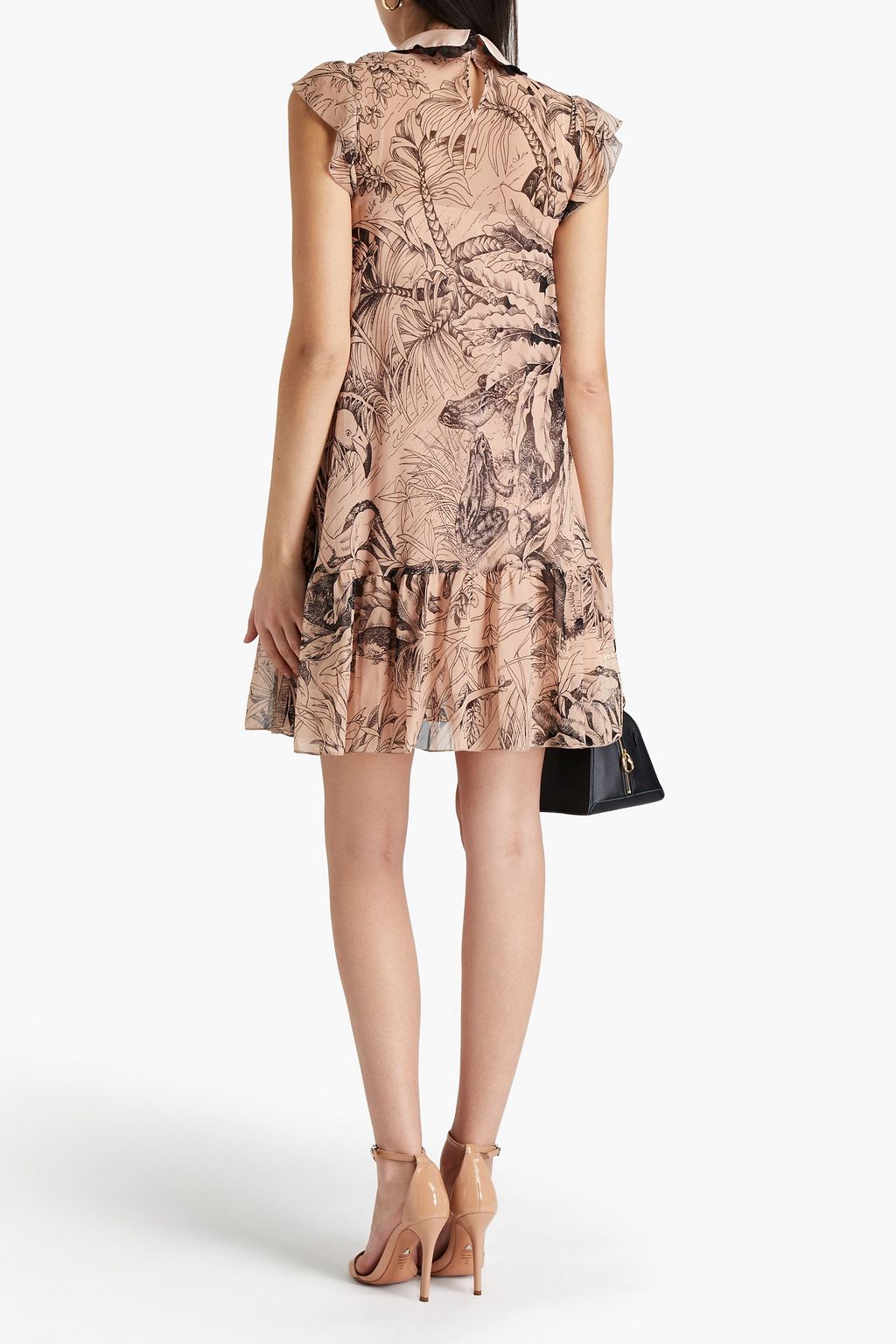 REDVALENTINO Printed silk-chiffon mini dress