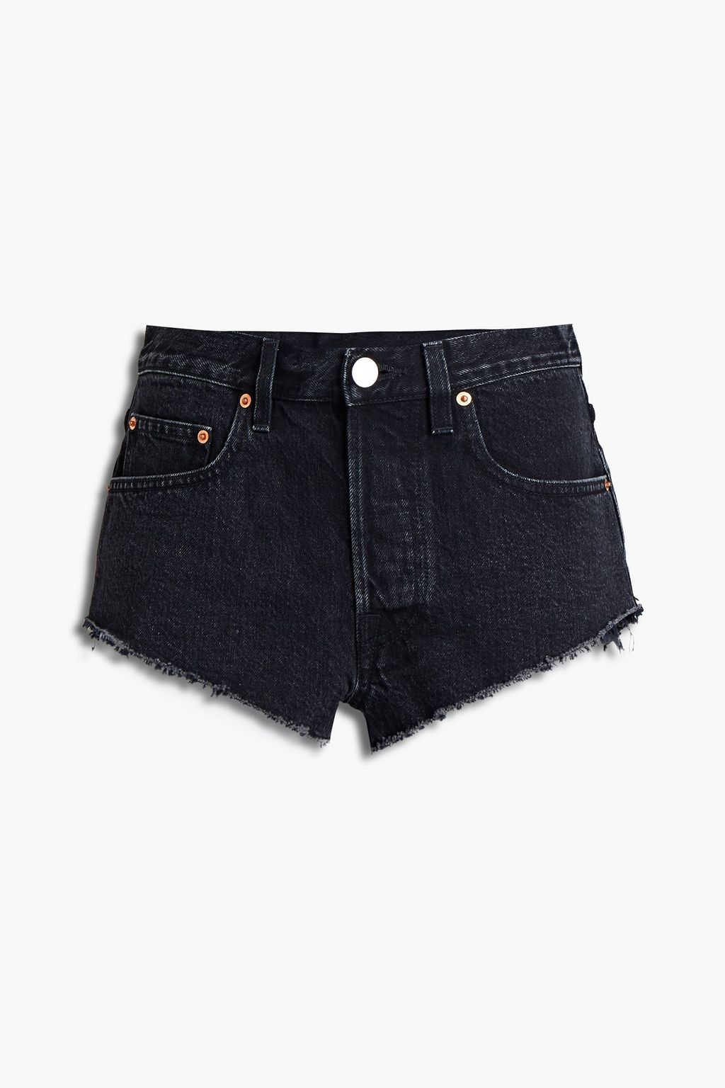 Black Frayed denim shorts | Sale up to 