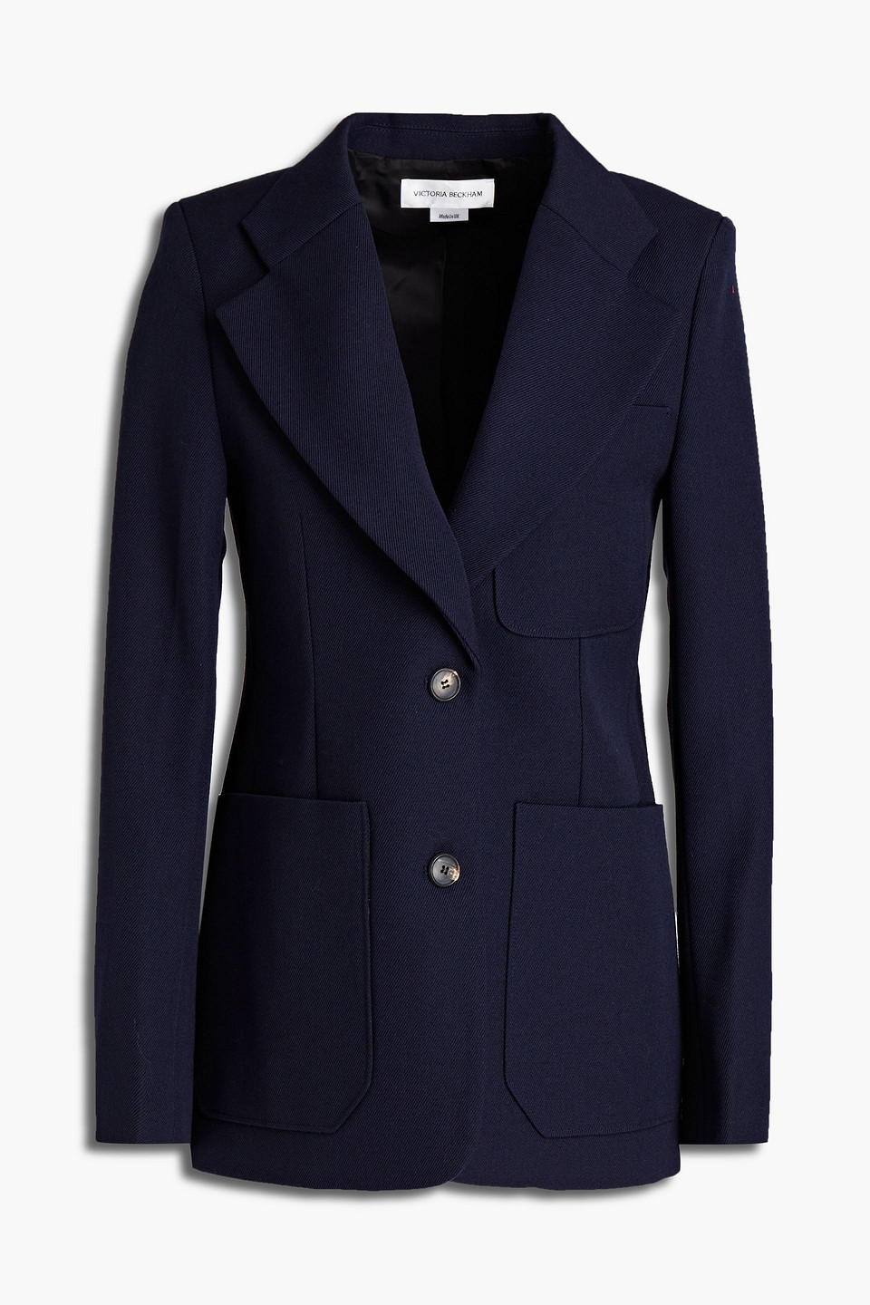 victoria beckham - wool-twill blazer - blue - uk 10